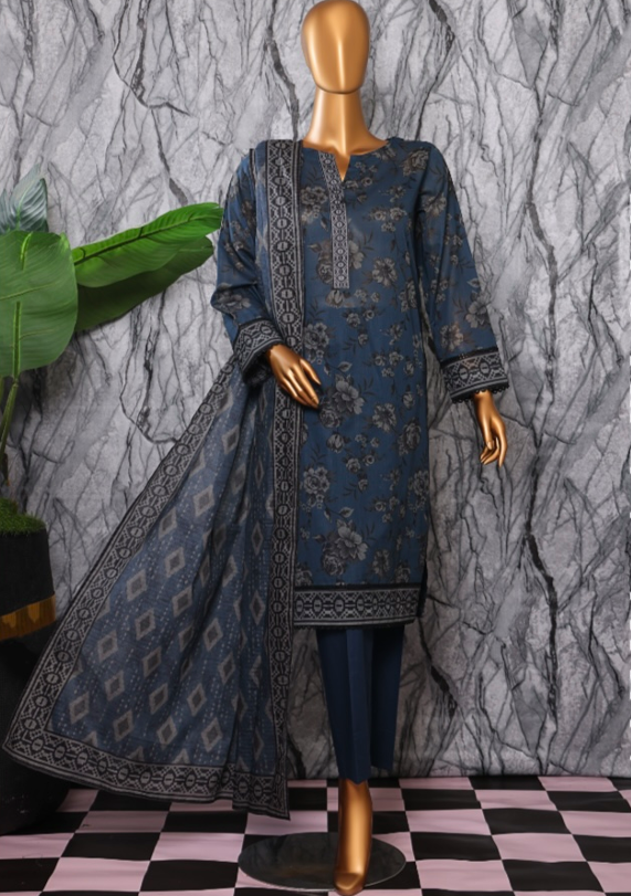 UNSITICHED PLATINUM KARANDI LAWN BLUE