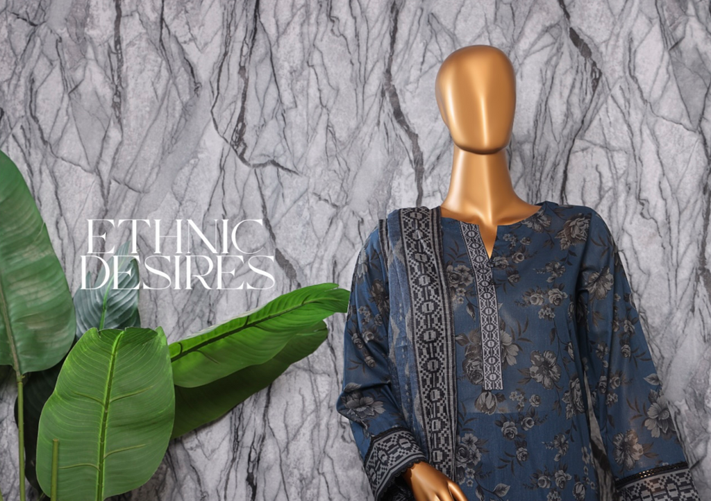 UNSITICHED PLATINUM KARANDI LAWN BLUE