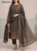 LAIRA PRINTED LAWN BY SALITEX BLACK