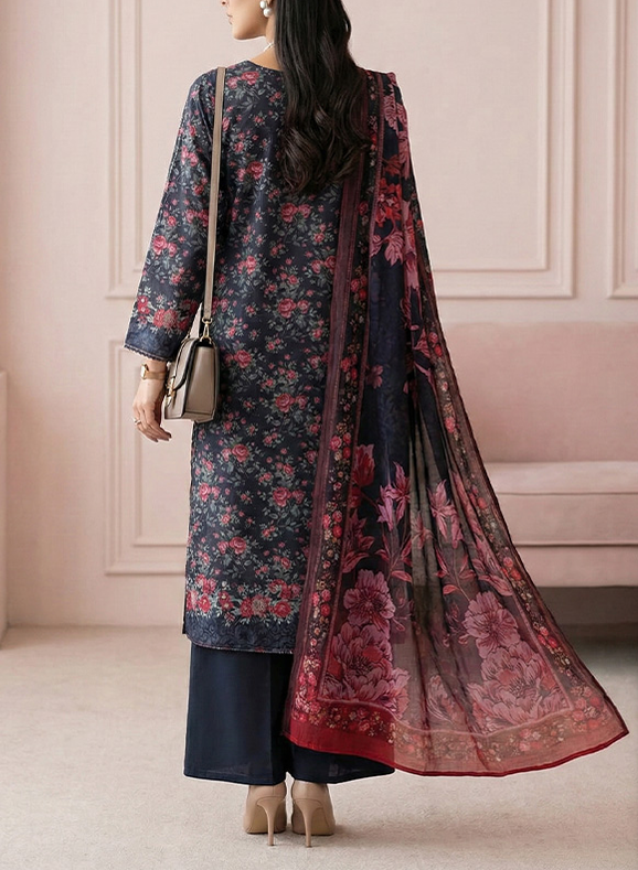 LAIRA PRINTED LAWN BY SALITEX BLACK