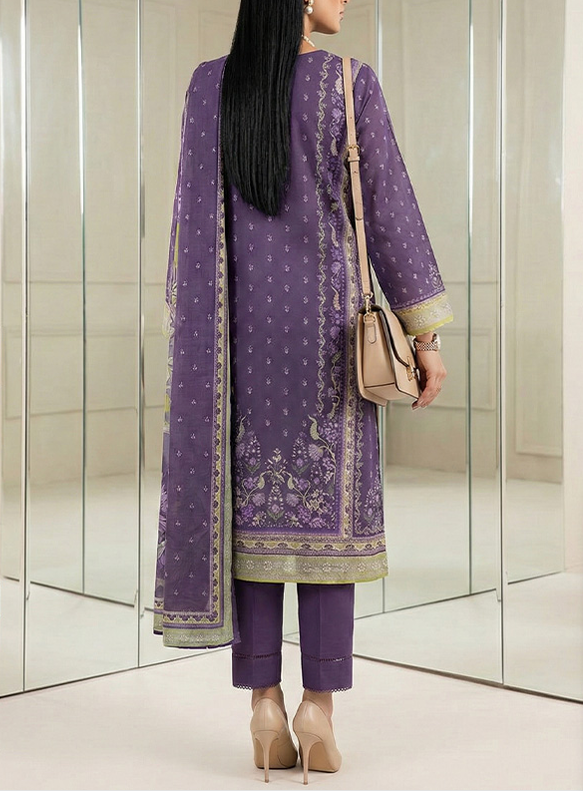 LAIRA PRINTED LAWN BY SALITEX PURPLE