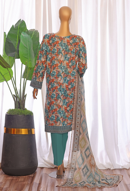 UNSTICHED HZ PREMIUM CHIKANKARI GREEN