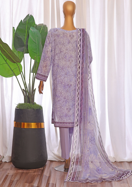 UNSTICHED HZ PREMIUM CHIKANKARI PURPLE