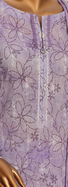 UNSTICHED HZ PREMIUM CHIKANKARI PURPLE