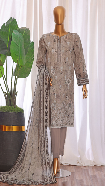 UNSTICHED HZ PREMIUM CHIKANKARI GREY