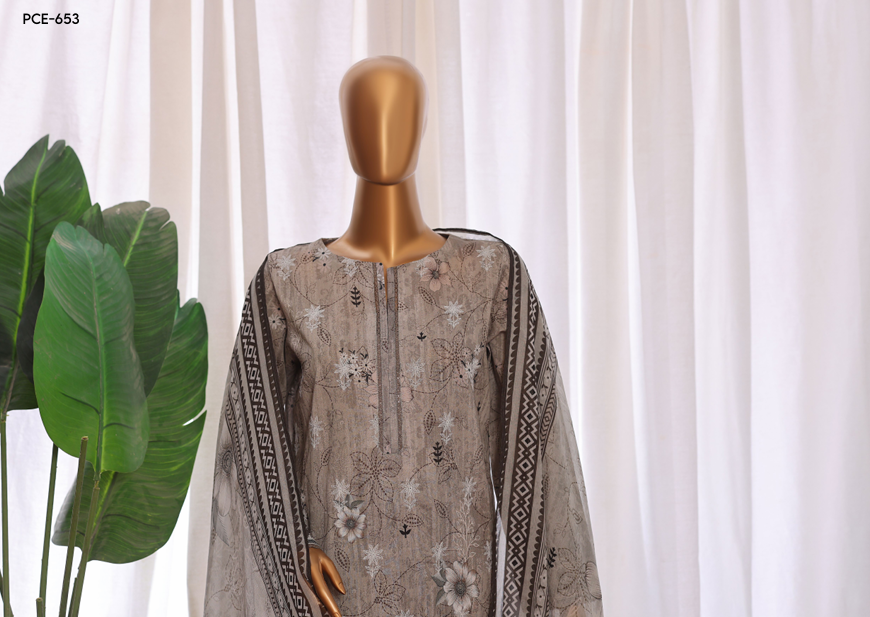 UNSTICHED HZ PREMIUM CHIKANKARI GREY