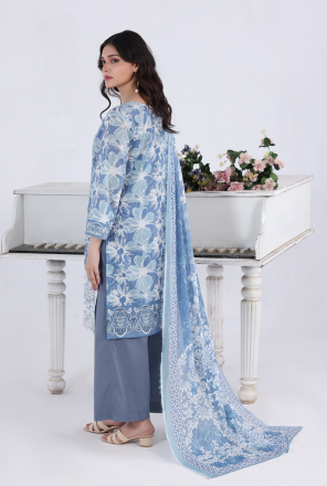 UNSTICHED NAKSH KARI BY MOOSAJEE BLUE