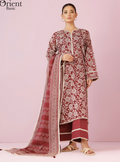 UNSTICHED ORIENT LAWN MAROON