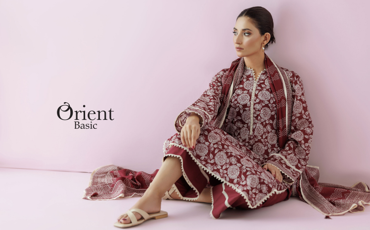 UNSTICHED ORIENT LAWN MAROON