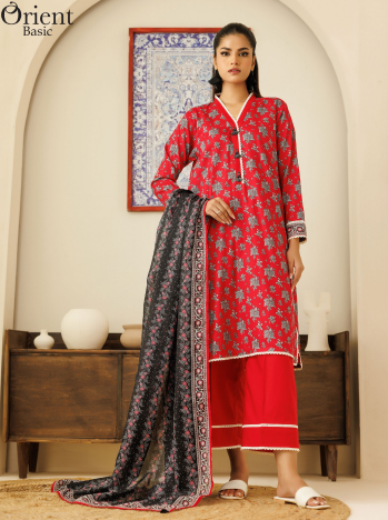 UNSTICHED ORIENT LAWN RED