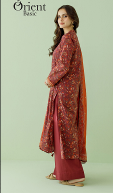 UNSTICHED ORIENT LAWN MAROON