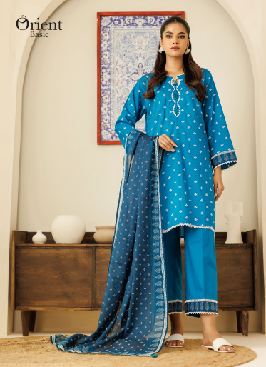 UNSTICHED ORIENT LAWN BLUE