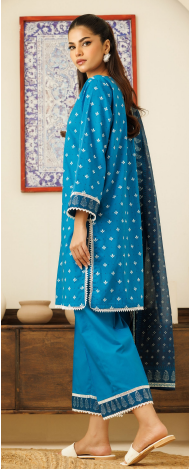 UNSTICHED ORIENT LAWN BLUE