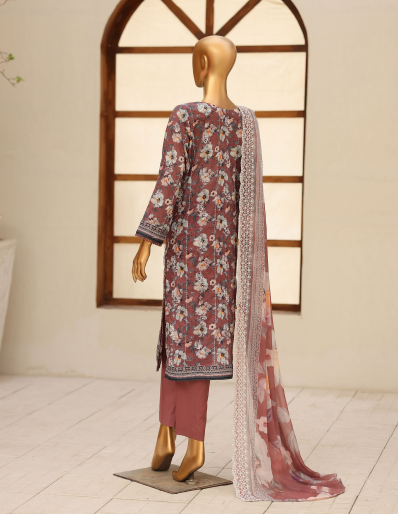 UNSTICHED DHAGAKARI MAROON