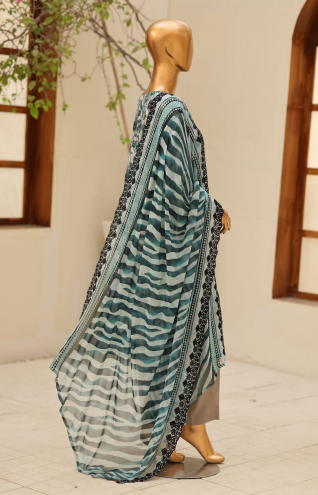 UNSTICHED DHAGAKARI GREEN