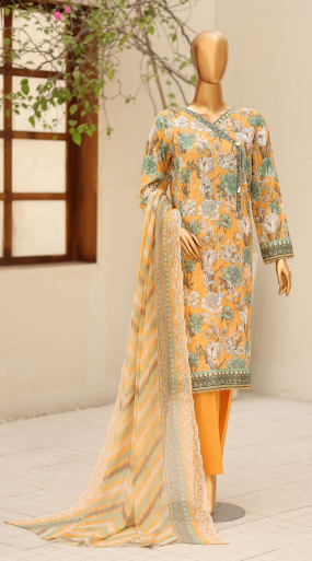UNSTICHED DHAGAKARI YELLOW