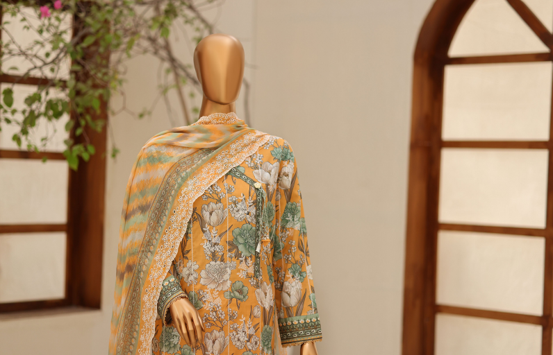 UNSTICHED DHAGAKARI YELLOW