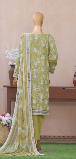 UNSTICHED DHAGAKARI GREEN