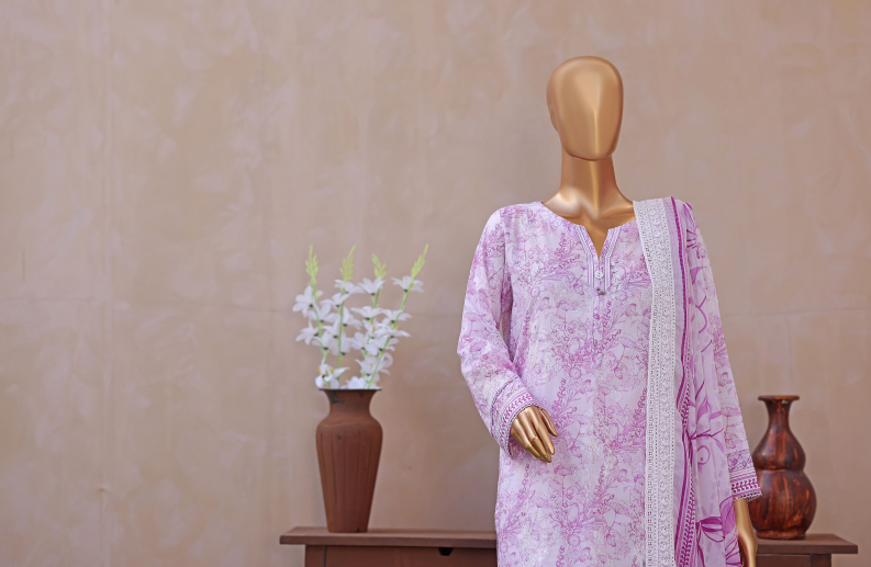 UNSTICHED DHAGAKARI PINK