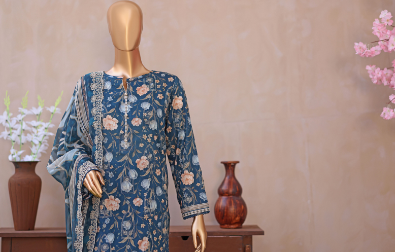 UNSTICHED DHAGAKARI BLUE